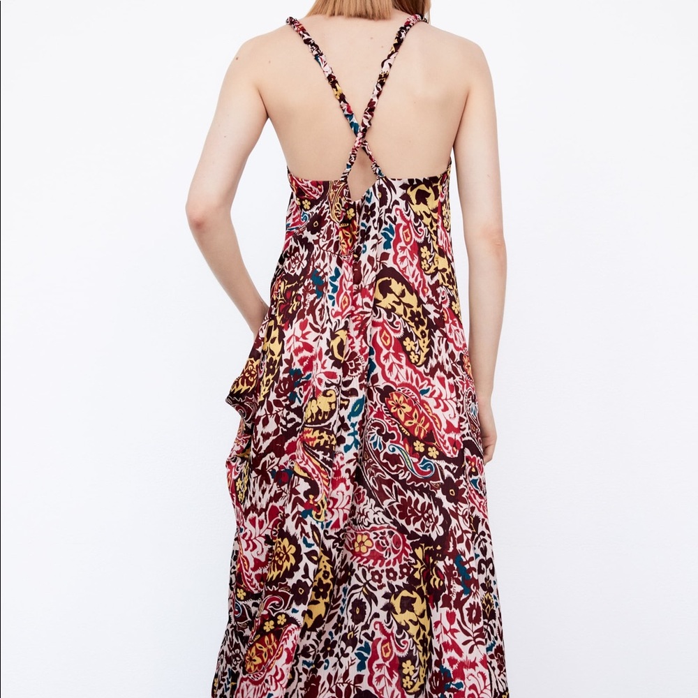 ZARA OVERSIZED FLORAL PRINTED MAXI DRESS - XS - Picture 5 of 9